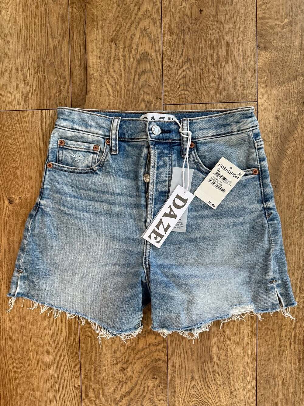Daze Denim High Rise Vintage Short Size 25 Blue Denim